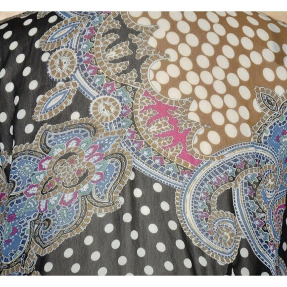 Lane Bryant Mixed Print Floral & Polka Dot Sheer Wrap Blouse Top Size 14W 16W - Picture 9 of 13